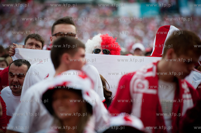 Gdansk. Strefa Kibica na Placu Zebran Ludowych gdzie...