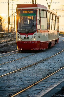 Gdansk. Zmodernizowana linia tramwajowa na Stogi. 
27.12.2014
fot....