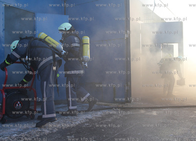 Gdansk. Rebiechowo. Cwiczenia - symulacja pozaru w...