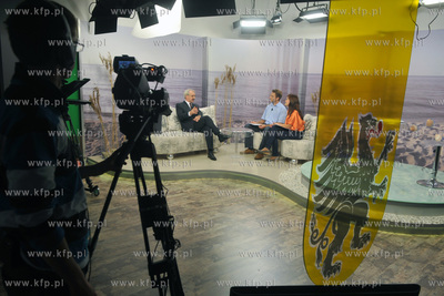 Studio telewizji CSBTV w Rumi. Nagranie programu "...