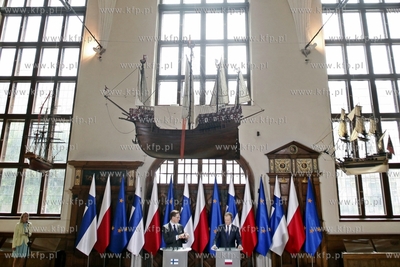 Gdansk. Wizyta premiera Finlandii Jyrki Katainenena....
