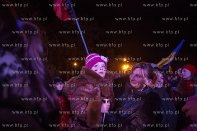 Lwow, Ukraina NZ Demonstracje antyrzadowe na placu...