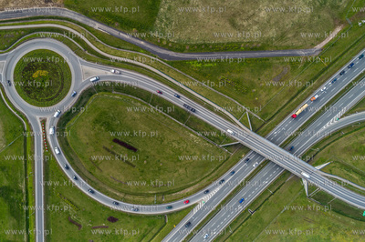 Węzeł na trasie S6 tuż przed bramkami na autostradę...