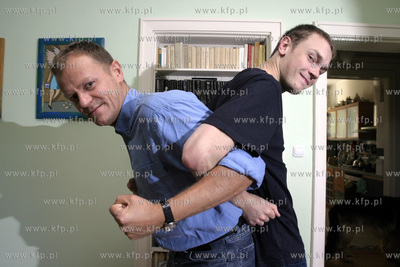 Donald Tusk z synem Michalem. 2.09.2004 fot. Wojtek...