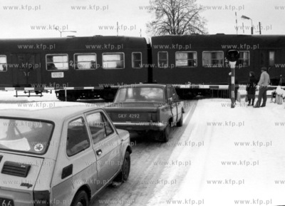 Przejazd kolejowy na ul. Gdanskiej w Kartuzach na Kaszubach....