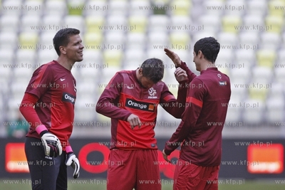 Gdansk. PGE Arena. Trening reprezentacji Polski wpilce...