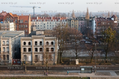 Dolne Miasto Gdańsk. Widok z budynku przy ulicy Toruńskiej....