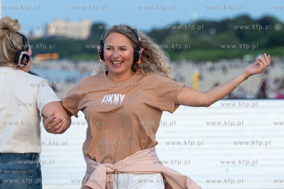 Sopot. Molo. Dni Kurortu w Sopocie. Nz. Silent disco....