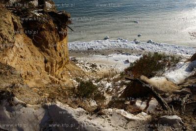 Mrozny poranek w Gdyni Orlowie. Nz. klif  24.01.2010...