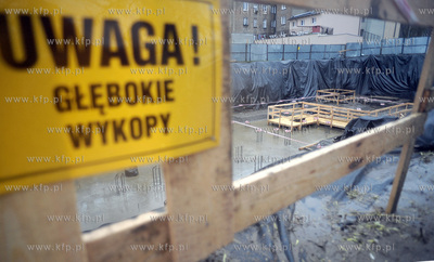 Plac budowy hotelu Admiral przy ulicy Tobiasza w Gdansku....