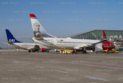 Port Lotniczy Gdansk im. Lecha Walesy. Nz. Widok na...