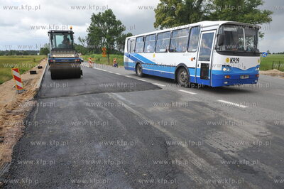 Lezno woj. Pomorskie. Remont drogi krajowej nr 7 pomiedzy...