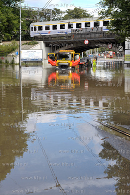 Zalany Gdańsk Wrzeszcz po intensywnych opadach deszczu....
