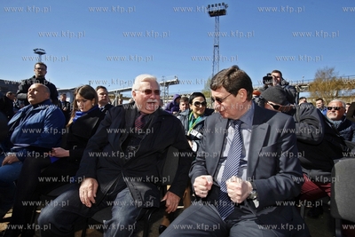 Stocznia Gdansk. Uroczystosc chrztu statku SYN ANTARES....