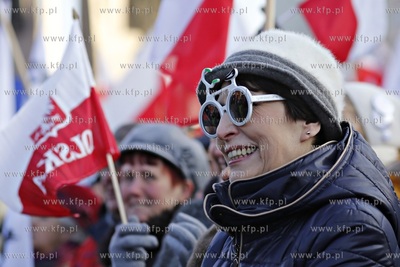 Gdańsk. Plac Solidarności. Wiec poparcia dla Lecha...