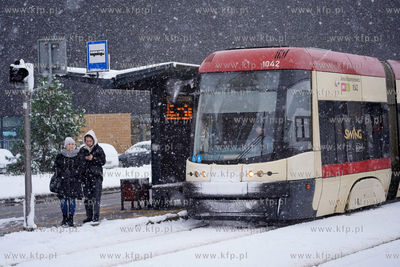 Zima z Gdańsku. Pętla Siedlce. Komunikacja miejska...