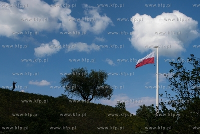 Gdańsk, Biało- czerwona flaga na  Górze Gradowej....