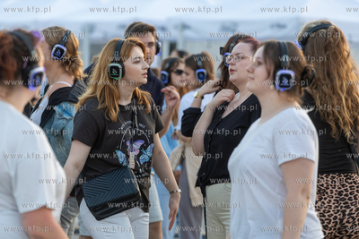 Sopot. Molo. Dni Kurortu w Sopocie. Nz. Silent disco....