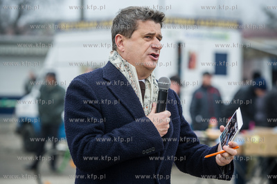 Gdansk. Targowisko - Rynek Elblaska. Spotkanie kandydata...