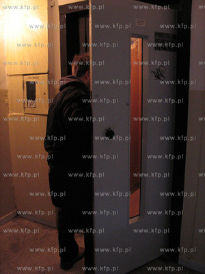 Klatka schodowa w jednym z blokow na gdanskiej Zaspie,...