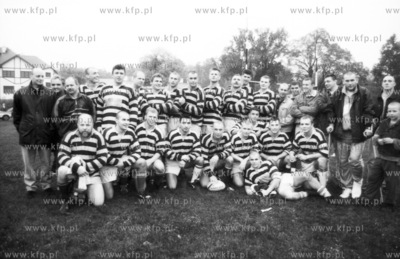 Druzyna rugby Lechii Gdansk po zwycieskim meczu na...