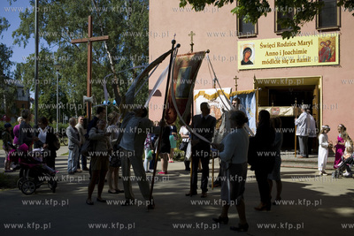 Procesja Bozego Ciala w gdanskiej dzielnicy Letnica....