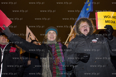 Gdańsk. Targ Drzewny. Demonstracja środowisk opozycyjnych...