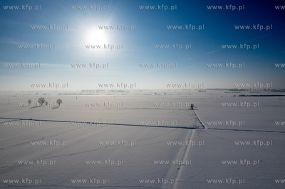 Zima na Żuławach. Pola w okolicach Palczewa. 18.01.2026...