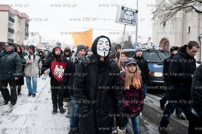 Gdansk. Wrzeszcz. Protest przeciwko ratyfikowaniu umowy...