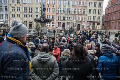 Gdansk. Dlugi Targ. Protest mieszkancow Gdanska, ktorzy...