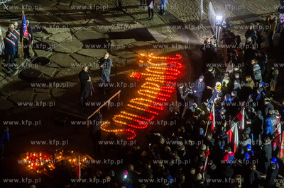 Gdańsk. Plac Solidarności. Obchody 35. rocznicy stanu...