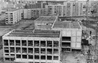 Budowa nowej szkoly w dzielnicy Gdansk Zaspa. 07.1981...
