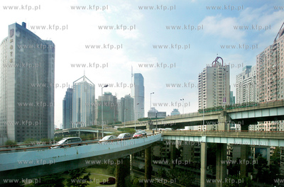 Chiny. Szanghaj. Nowoczesne dzielnice Szanghaju, najwiekszego...