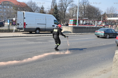 Gdansk. Wypadek na Walach Jagiellonskich na wysokosci...
