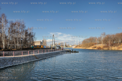 Gdansk, Nowy Port. Budowa przystanku tramwaju wodnego...
