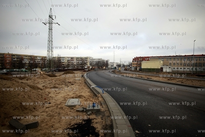 Gdansk. Budowa Trasy Slowackiego. Odcinek od wiaduktu...