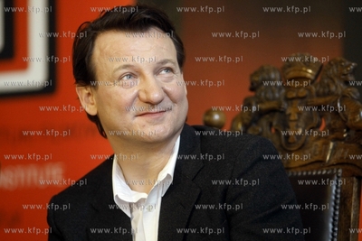 Gdansk. Ratusz Glownego Miasta. Konferencja prasowa...