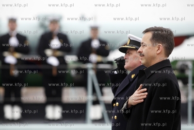 Gdynia. ORP Blyskawica. Wizyta ambasadora Stanow Zjednoczonych...