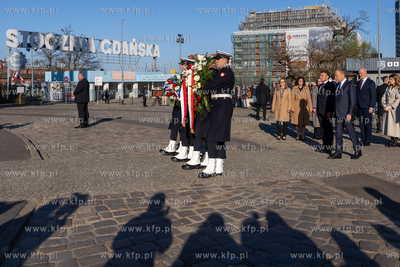 Plac Solidarności, Gdańsk. Wizyta Prezydenta Republiki...