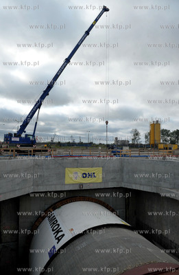 Gdansk. Maszyny TBM Damroka, podczas wiercenia tunelu...