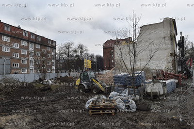 Gdańsk. Budowa apartamentowcow w kwartale ulic. Osiek,...