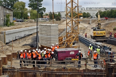 Budowa Drogi Zielonej pod torami PKP i SKM na gdanskiej...