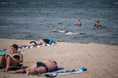 Sopot. Tlumy turystow, podczas slonecznego i goracego...