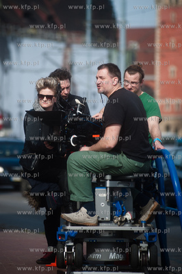 Gdansk. Nowy Ratusz. Plan zdjeciowy serialu pt. Prawo...