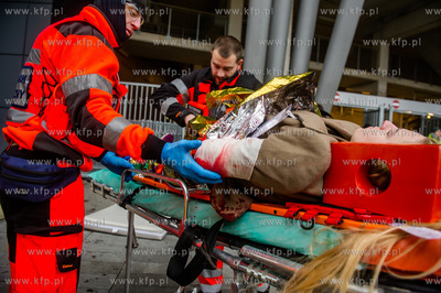 Stadion Energa Gdańsk. Ćwiczenia służb ratowniczych...