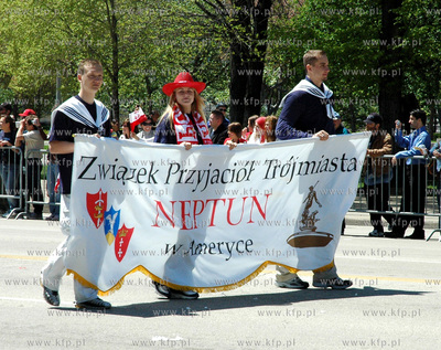 Parada Polonii w Chicago z okazji 3 maja. Nz. przedstawiciele...