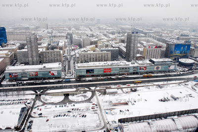 Panorama zimowej Warszawy - widok z Palacu Kultury...