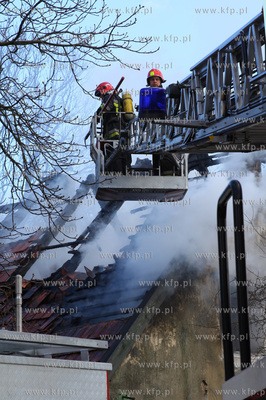 Pozar domu przy ulicy Trugutta 87 w Gdansku - Wrzeszczu....