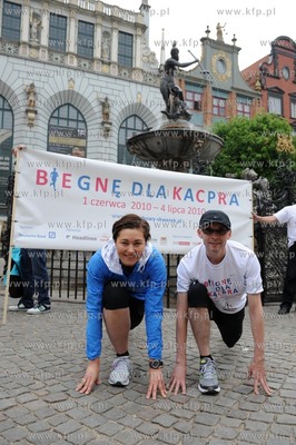 Gdansk, Dlugi Targ. Beata Sadowska wraz z Dariuszem...