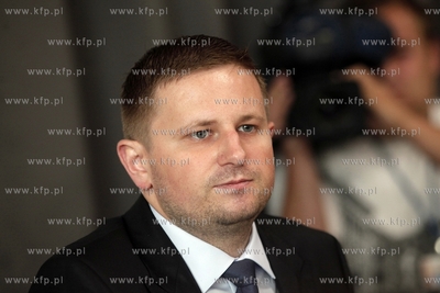 Gdansk. Konferencja prasowa prezesa Amber Gold Marcina...